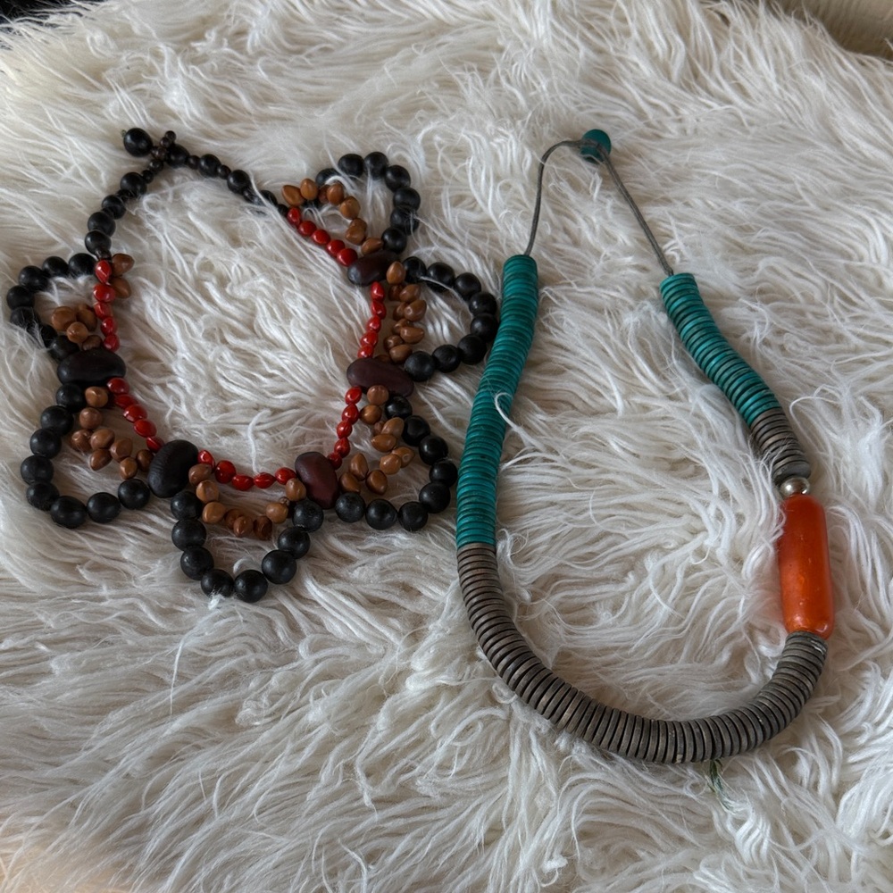 Velvet Bohemian Multicolor Beaded Necklace Set